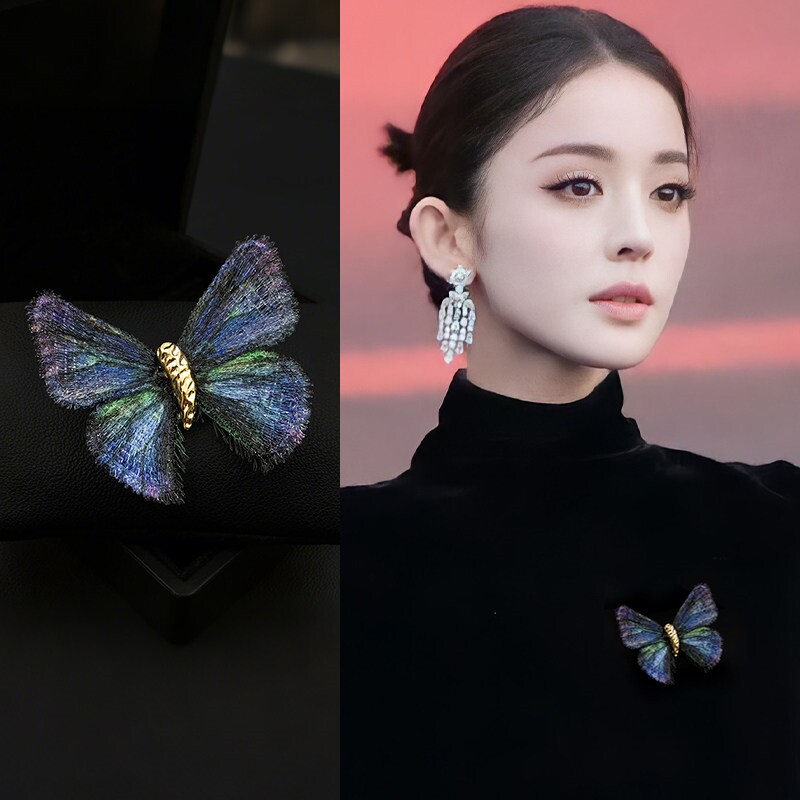 复古高级感刺绣蝴蝶胸针女高端精致时尚小众配饰2026新款轻奢胸花