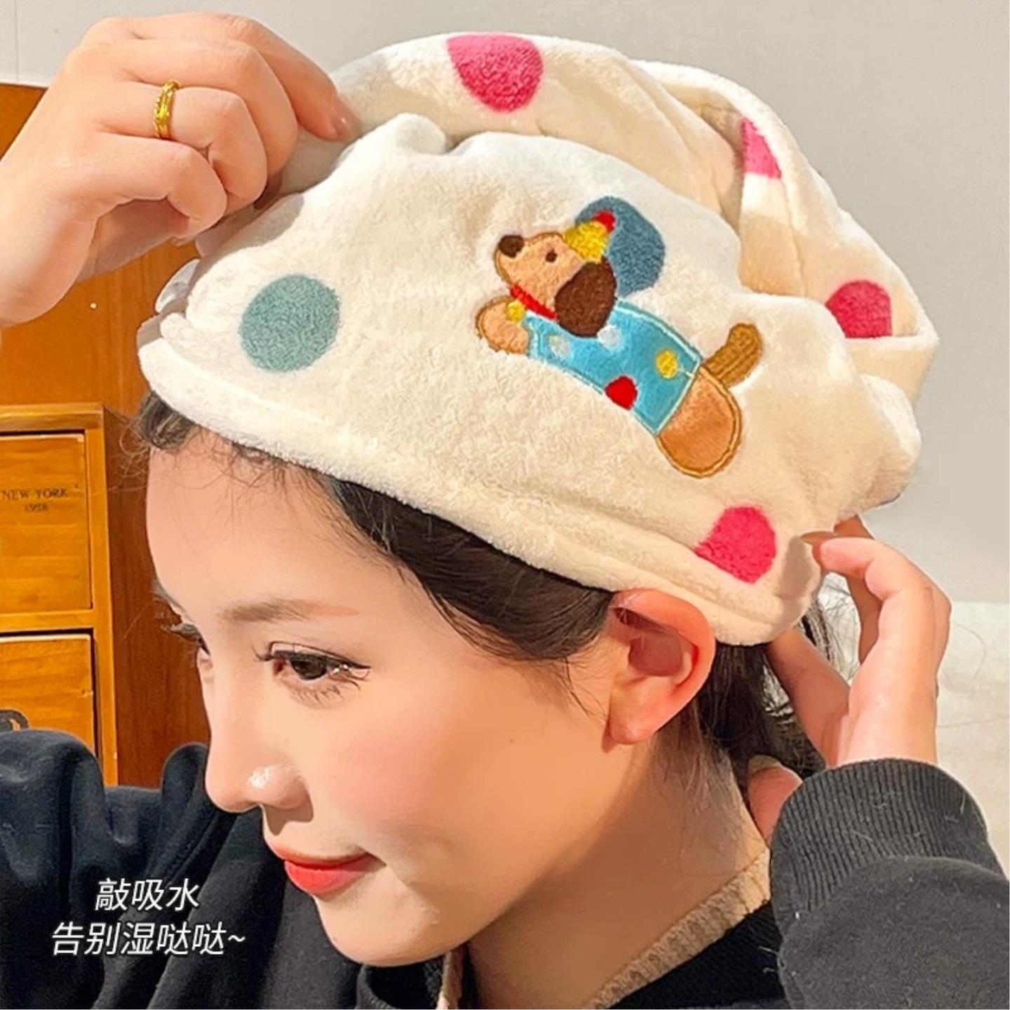 可爱干发帽超强吸水速干女成人不掉毛包头巾干发神器毛巾浴帽套头