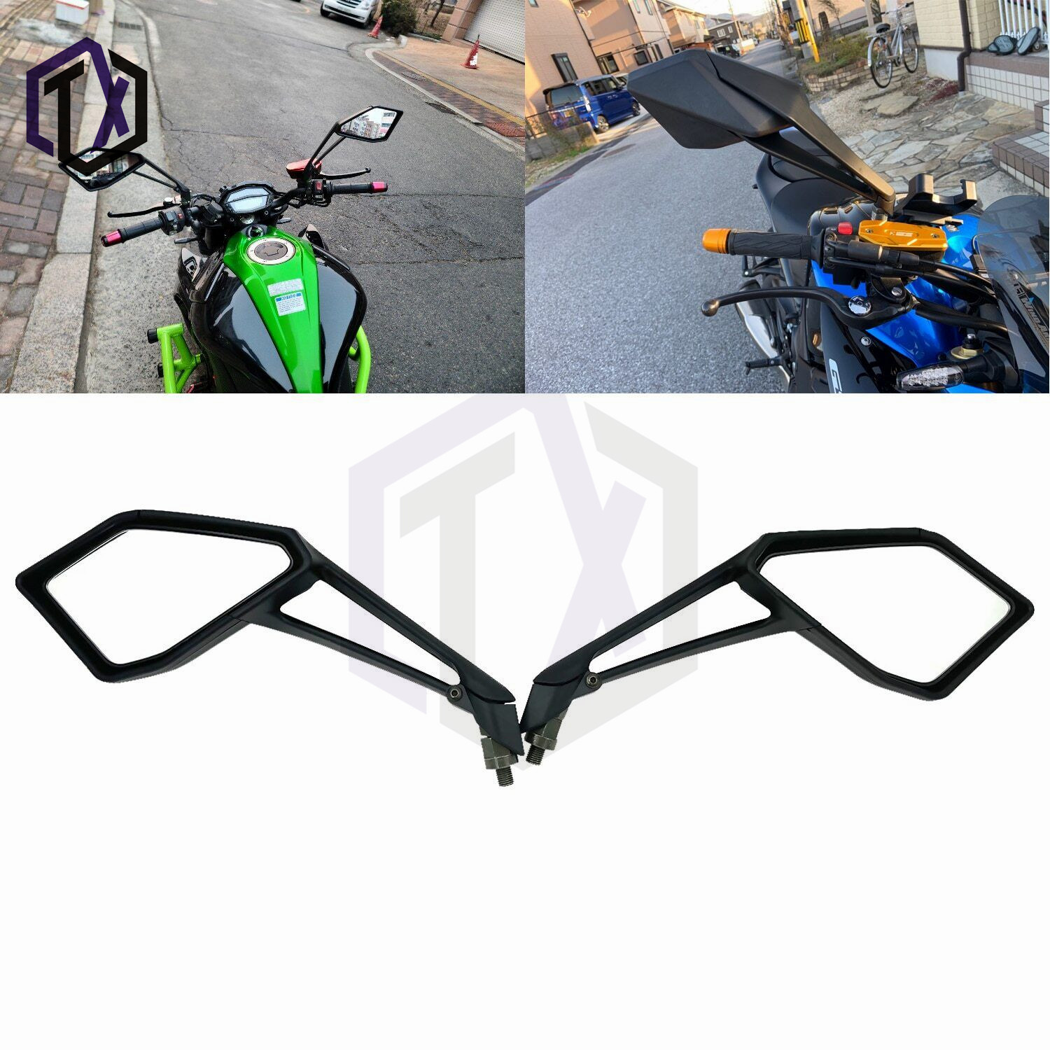 适用川崎 Z1000 Z1000R 14-16-18-20-22年 后视镜 反光倒车镜