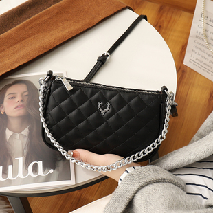 菱格斜挎小包2025秋冬新款高级气质单肩包百搭通勤时尚巨好看包包