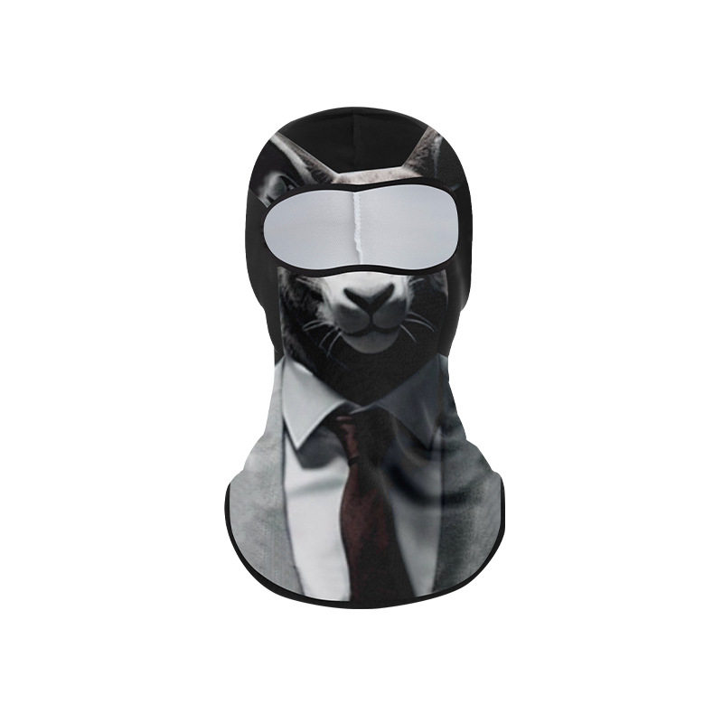 ANIMAL HEAD COVERING OUTDOOR CYCLING CREATIVE FUNNY SUNSCREEN MASK HAT INTEGRATED NECK PROTECTOR ICE SILK HELMET FACE MASK FACE TOWEL
