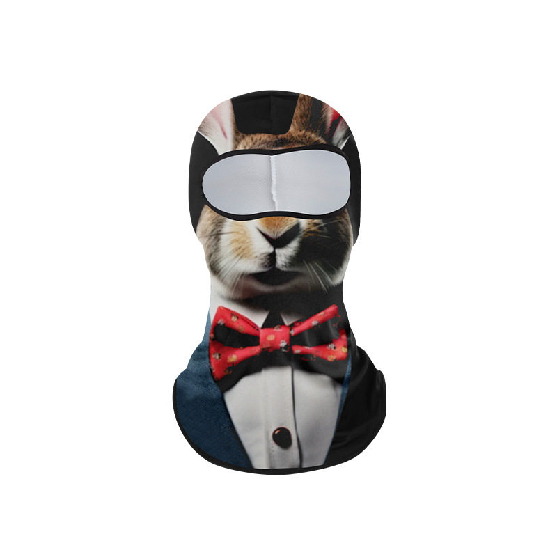 ANIMAL HEAD COVERING OUTDOOR CYCLING CREATIVE FUNNY SUNSCREEN MASK HAT INTEGRATED NECK PROTECTOR ICE SILK HELMET FACE MASK FACE TOWEL