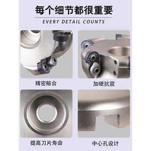 数控铣刀盘加硬白色1204刀片加工中心R6开粗R5圆鼻面铣刀盘毛刀头