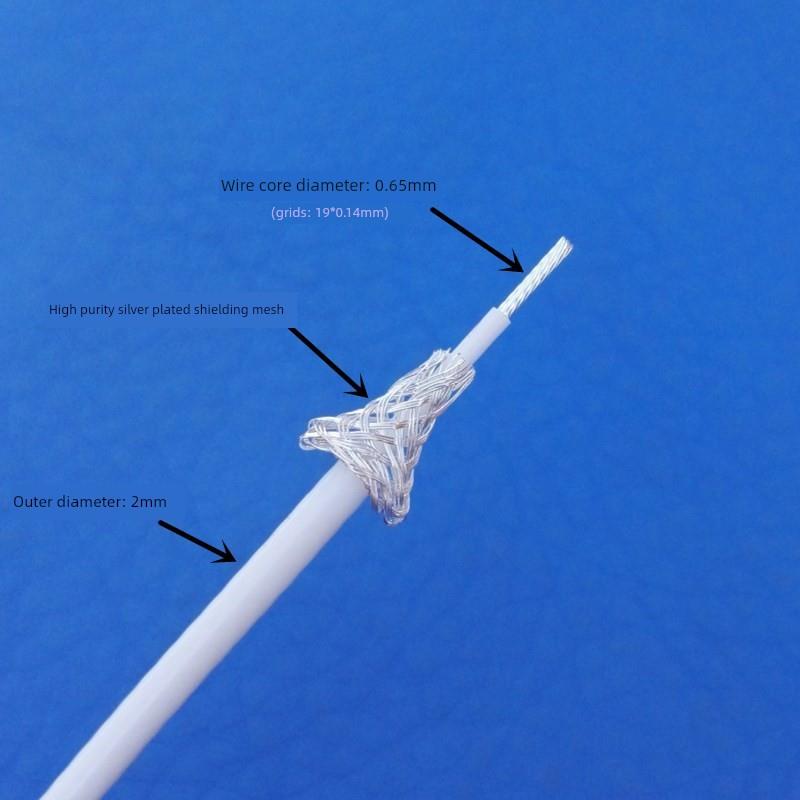 美国进口特氟龙镀银线单芯屏蔽线信号线0.3平方机内连接线同轴线