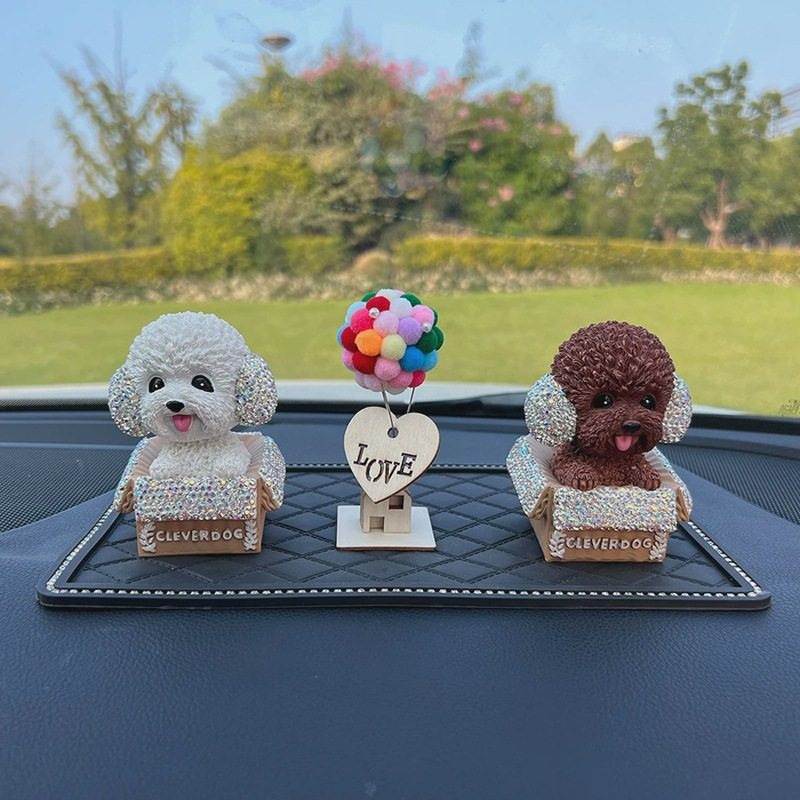 超萌摇头泰迪狗汽车摆件电动车内饰车载中控台副驾驶可爱装饰用品
