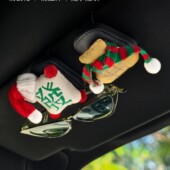 车载眼镜夹可爱高级多功能遮阳板卡通车用收纳眼镜夹磁吸票据夹