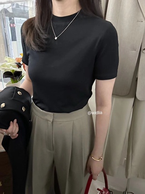 十三行维多利亚老板娘widelia家春夏韩版女装小立领打底短袖7106