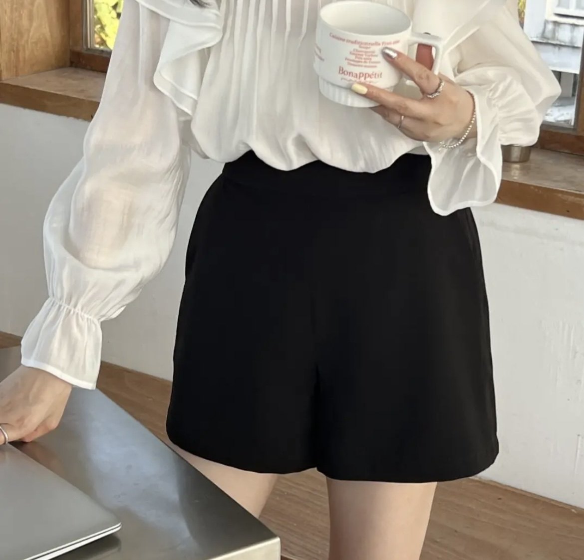2025Widelia西装短裤女装韩版宽松显瘦高腰百搭热裤气质7063西裤图片