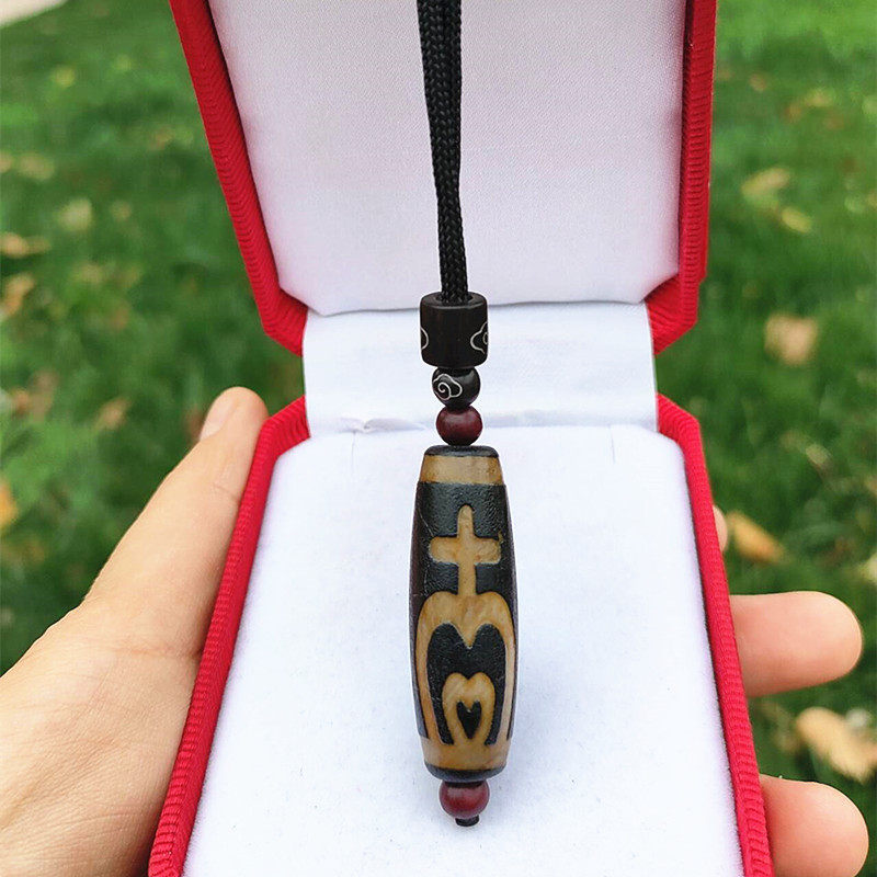 天然玛瑙西藏六红九眼贵人手链宝瓶天珠项链到至纯民族风吊坠