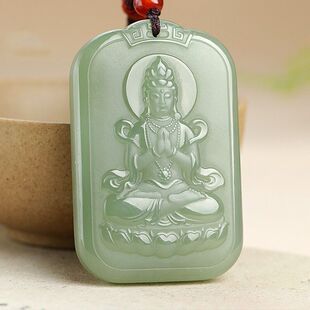 新疆和田玉观音吊坠男款浅高档牌观世音菩萨玉坠大玉牌正品玉石