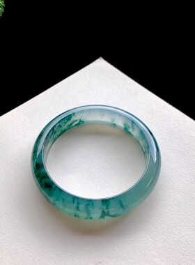 冰种飘花翡翠手镯缅甸老坑