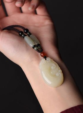 天然白玉如意吊坠吉祥男
