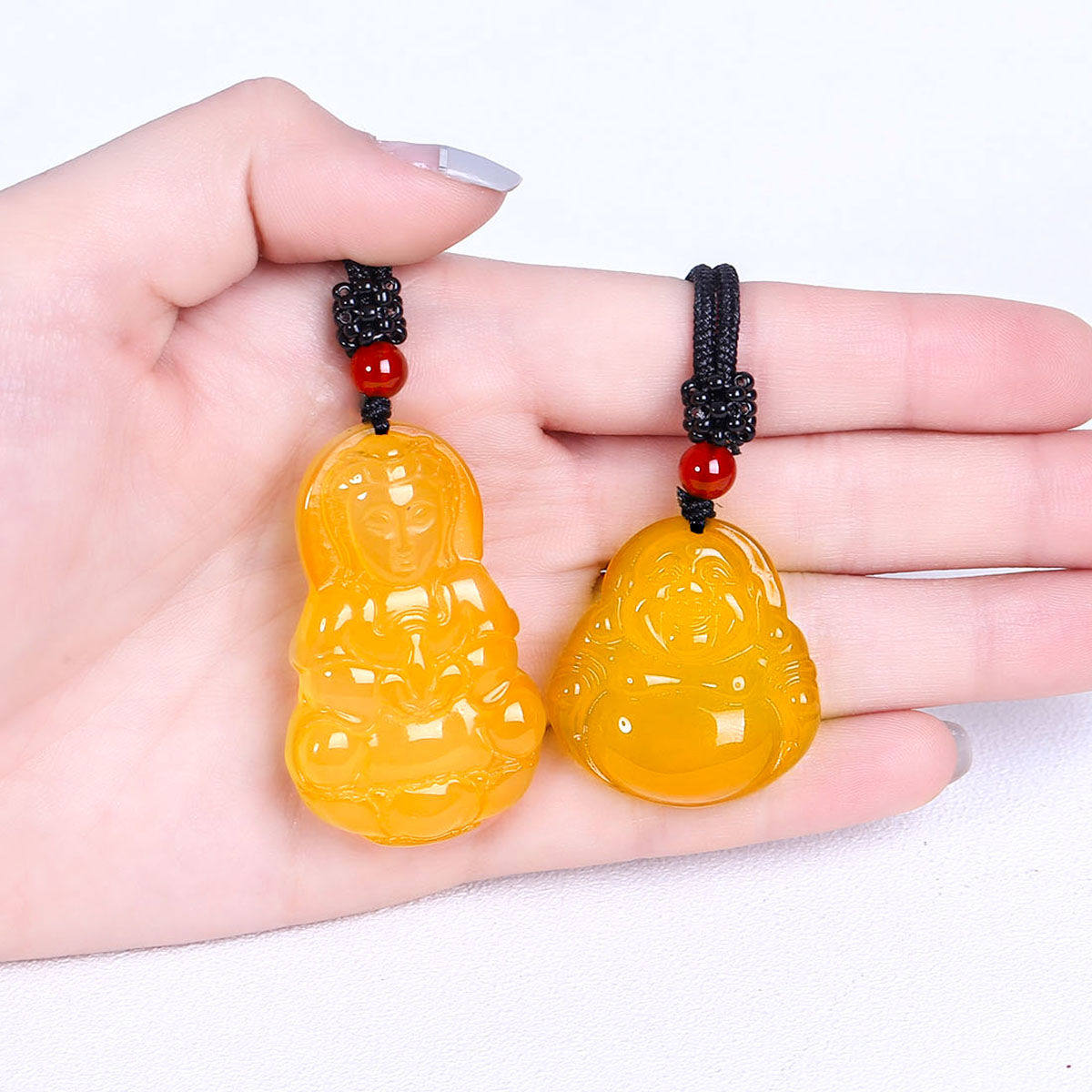 天然黄玉髓观音佛公吊坠 玛瑙时尚男女款玉佩玉石挂件玉坠