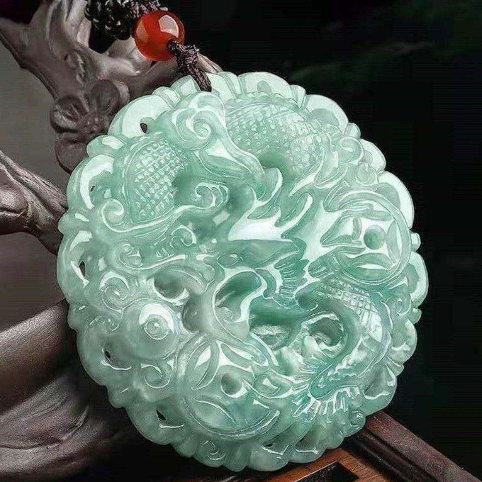 翡翠A货缅甸真翡翠富贵龙牌挂件吊坠玉牌男神礼物爆款石英岩玉镯