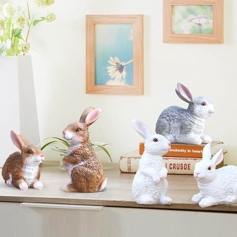 花园小兔子摆件仿真动物雕塑户外公园林景观小品庭院草坪装饰造景