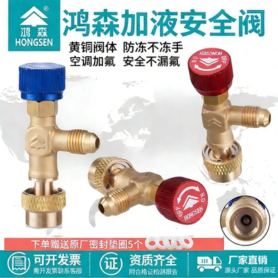 鸿森空调安全阀防冻手冷媒加液阀