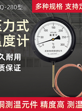 压力式温度计指针式工业高精度锅炉水温蒸汽温度表测温仪WTQ280