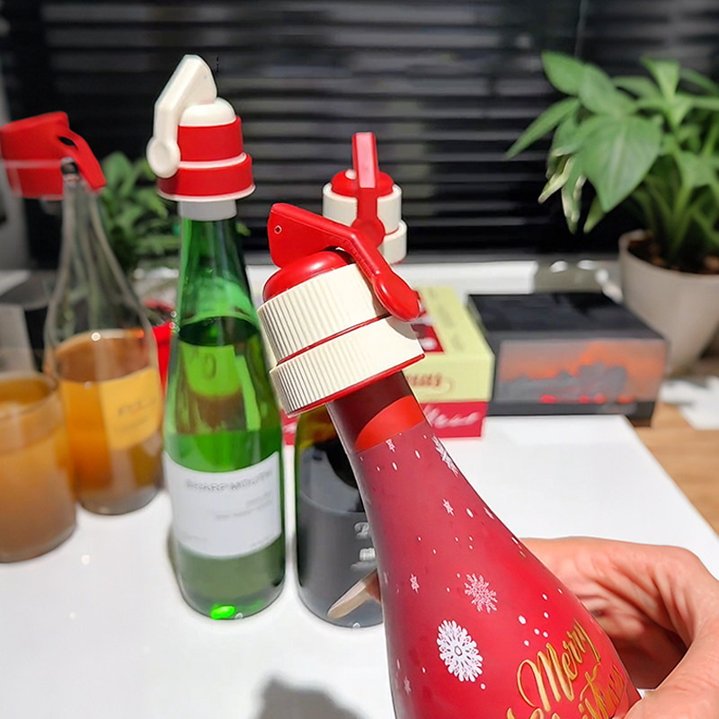 小红帽按压式计时红酒真空塞葡萄起泡酒啤酒苏打水瓶塞密封瓶口塞