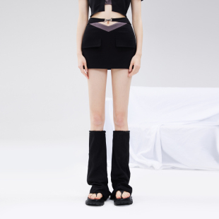 辣妹包臀黑色a字裙 秘密 Azepam 超a长腿