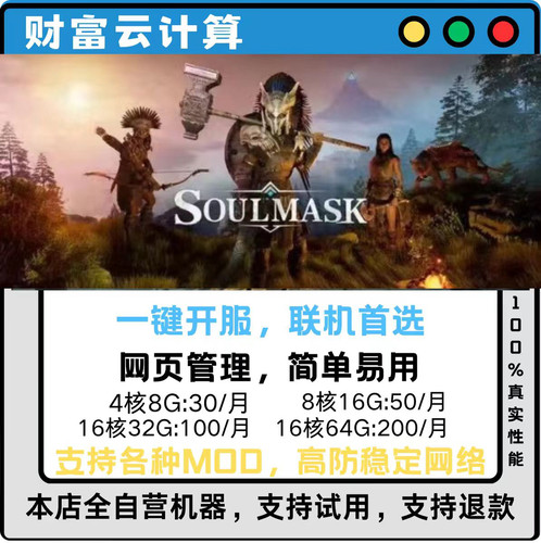 灵魂面甲服务器灵魂面甲SoulMask联机服务器一键开服稳定流畅不卡