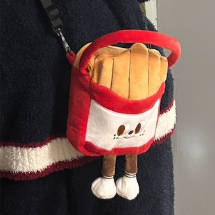 薯条拍立得收纳包毛绒斜跨女富士相机保护套适用mini11/12/se/99