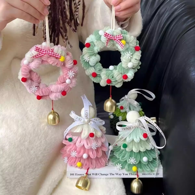 手工DIY扭扭棒圣诞树挂件成品圣诞节装饰花环送女生朋友闺蜜礼物