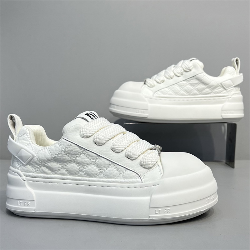 欧洲站男鞋秋冬季时尚经典大头小白鞋子加绒保暖轻便增高厚底板鞋