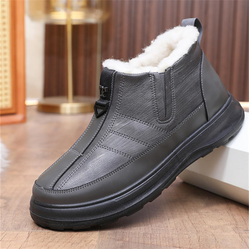 潮牌老北京棉鞋男士冬季加绒加厚羊毛棉靴防水防滑保暖老年爸爸鞋