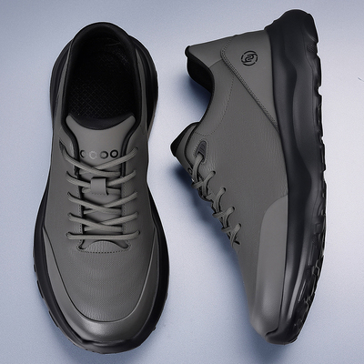 欧洲站男鞋秋冬季真皮运动休闲皮鞋男款轻便软底加绒保暖潮流鞋子