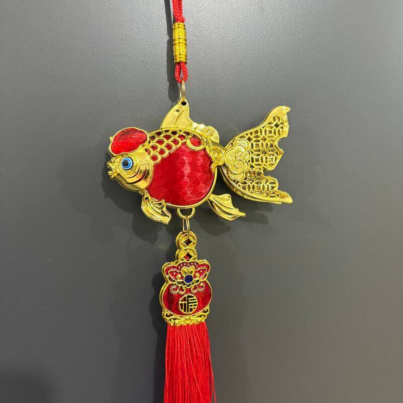 国潮小锦鲤金丝灯笼挂件植物装饰乔迁春节过年喜庆流苏小挂件挂饰