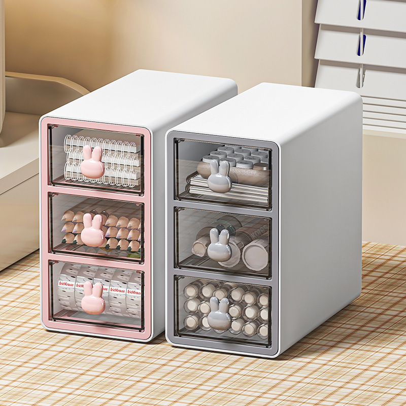 卡通桌面可爱透明小抽屉