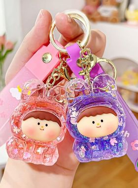 迷你莉莉丝亚克力爆闪潮玩可爱饰品入油液体钥匙扣挂件小礼品系列