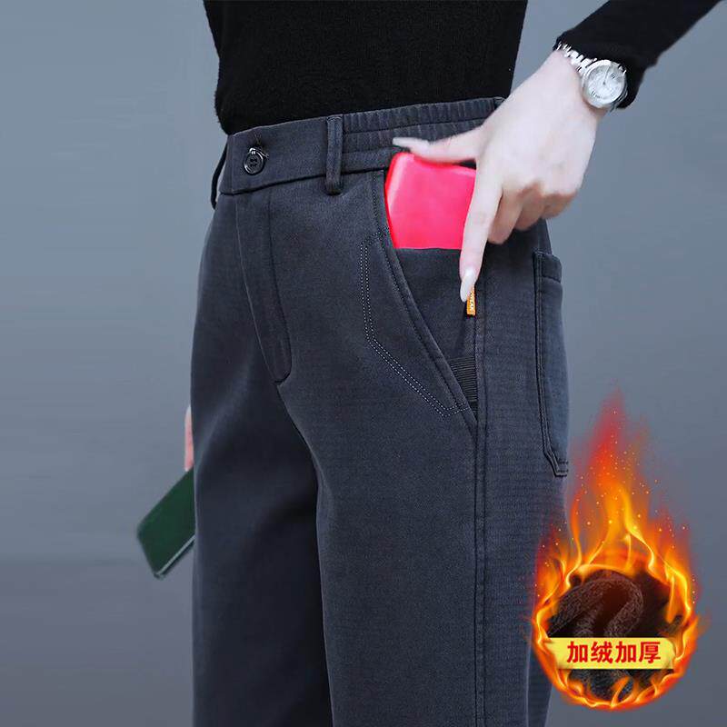 松紧腰休闲裤男夏季薄款2025新款中年男士宽松直筒弹力长裤子春季