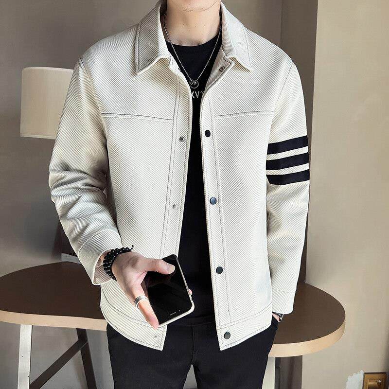 外套男春秋款大码男装2025新款翻领痞帅潮流高级感衣服春装夹克男
