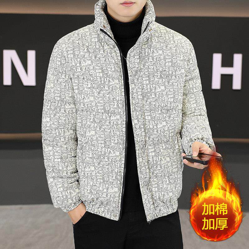 男士灯芯绒棉衣冬季新款外套青年羽绒棉服潮牌加厚保暖立领棉袄子