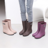 工作鞋 中筒水鞋 半筒雨靴子学生韩版 百搭水胶鞋 加绒保暖女式 雨鞋