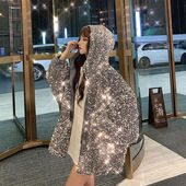 欧货炸街星空亮片外套女2025秋冬新款 重工丝绒刺绣bf风宽松外套潮