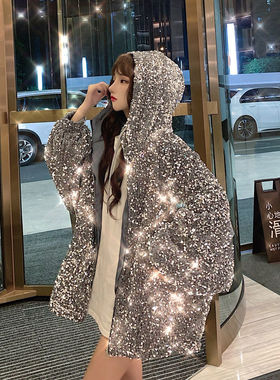 欧货炸街星空亮片外套女2025秋冬新款重工丝绒刺绣bf风宽松外套潮