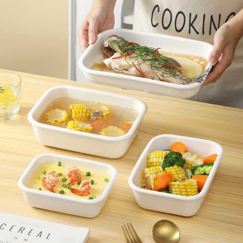 陶瓷蒸盘烤盘烤箱用沥油盘焗饭盘微波炉专用炸物备菜盘子蒸菜盘