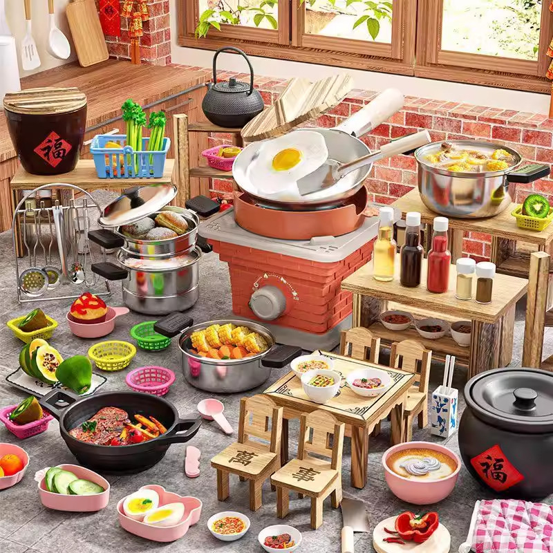 迷你小厨房真煮全套做饭厨具真实版煮饭套装网红女孩儿童礼物玩具