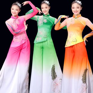 胶州秧歌舞蹈服新款中国风古典舞演出服扇子舞蹈服广场舞套装夏季