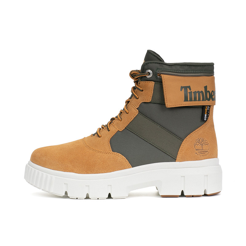 timberland添柏岚高帮靴防水皮革鞋领印花logo男鞋宽版a2kvyw