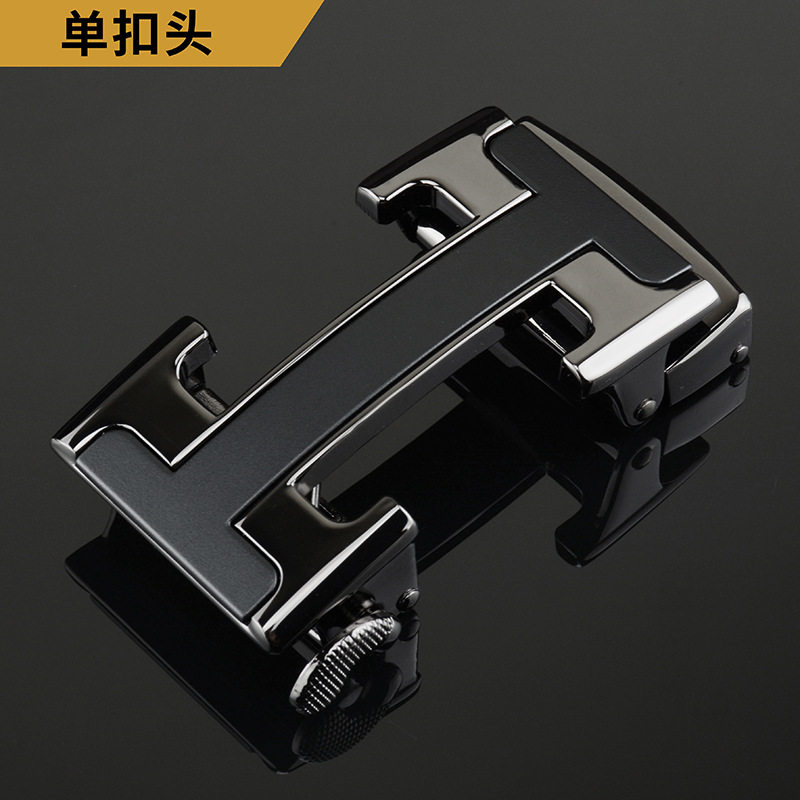 皮带头自动扣3.5cm高档品牌字母扣电镀不掉色卡扣腰带扣头弹簧扣