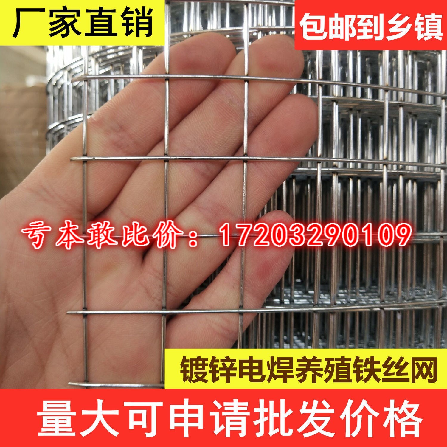 镀锌铁丝网养鸡围栏网养殖网钢丝网防鼠网兔笼养鸭鸽笼阳台防护网