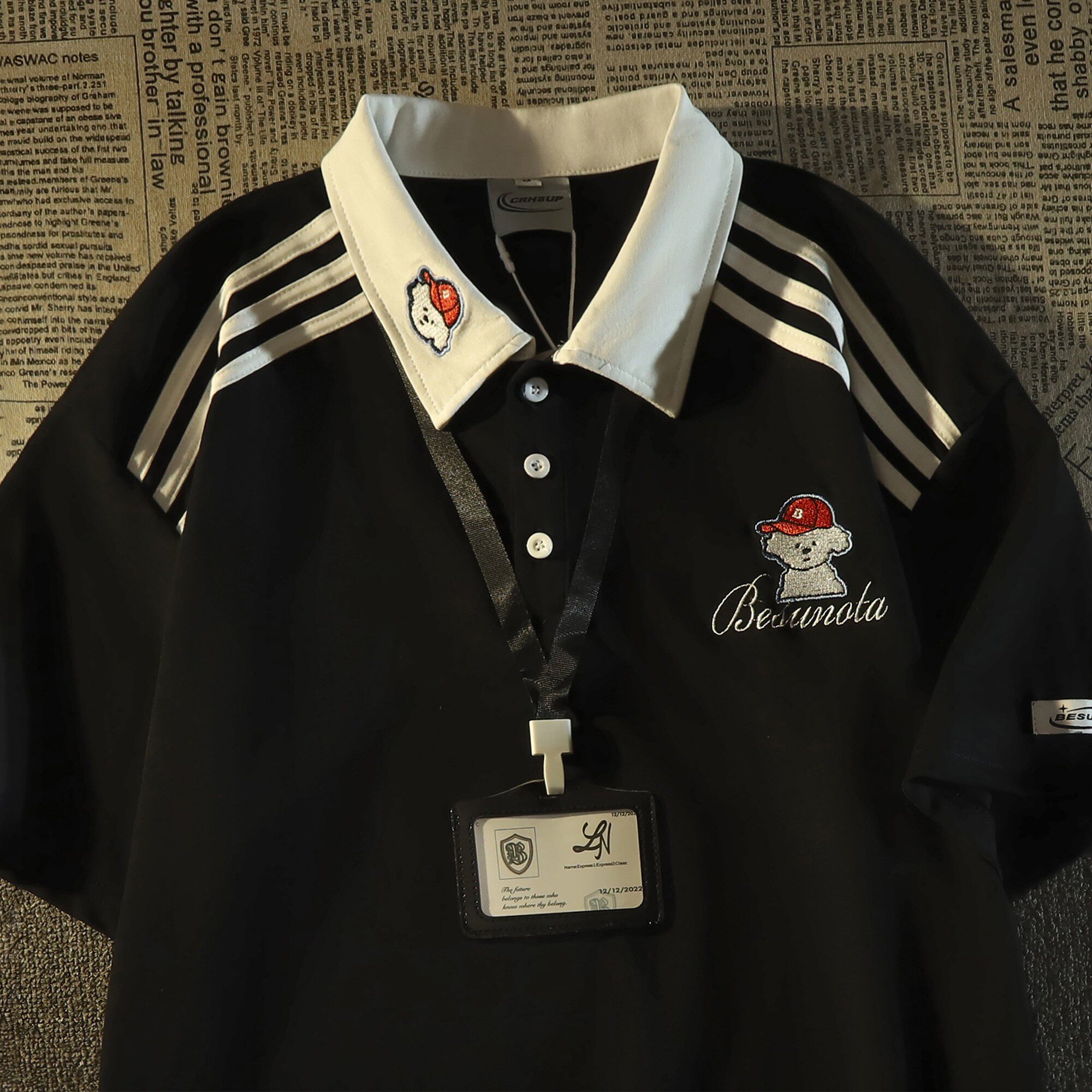 纯棉polo衫短袖t恤女夏季2026新款宽松慵懒风小众设计半袖上衣服