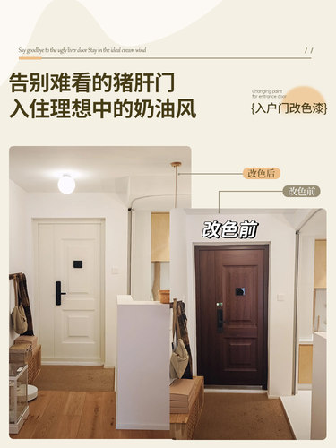 苏可入户门防盗门改色漆旧大门铁门门漆翻新改造自刷金属自喷油漆