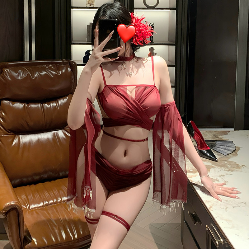 圣芭拉古装超仙绝美汉服纯欲肚兜床上睡衣性感免脱套装