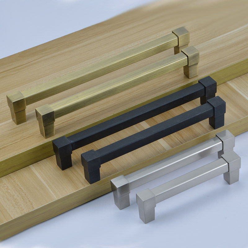 抽屉新款衣柜柜门门把手美式欧式铁拉手黑色小拉手现代简约橱柜