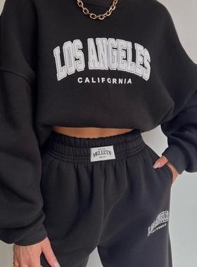 2023 Women's casual sweater long sleeved pants set女卫衣