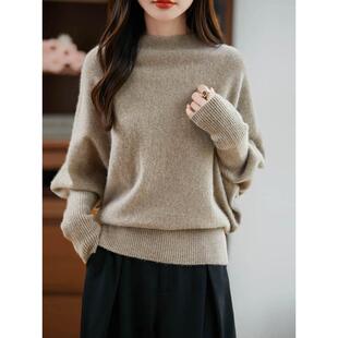 MONLOUVE100%纯秋冬宽松慵懒风时尚洋气斗篷蝙蝠袖高级感毛衣外穿